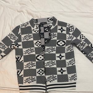 Black and White Louis Vuitton Zip Up